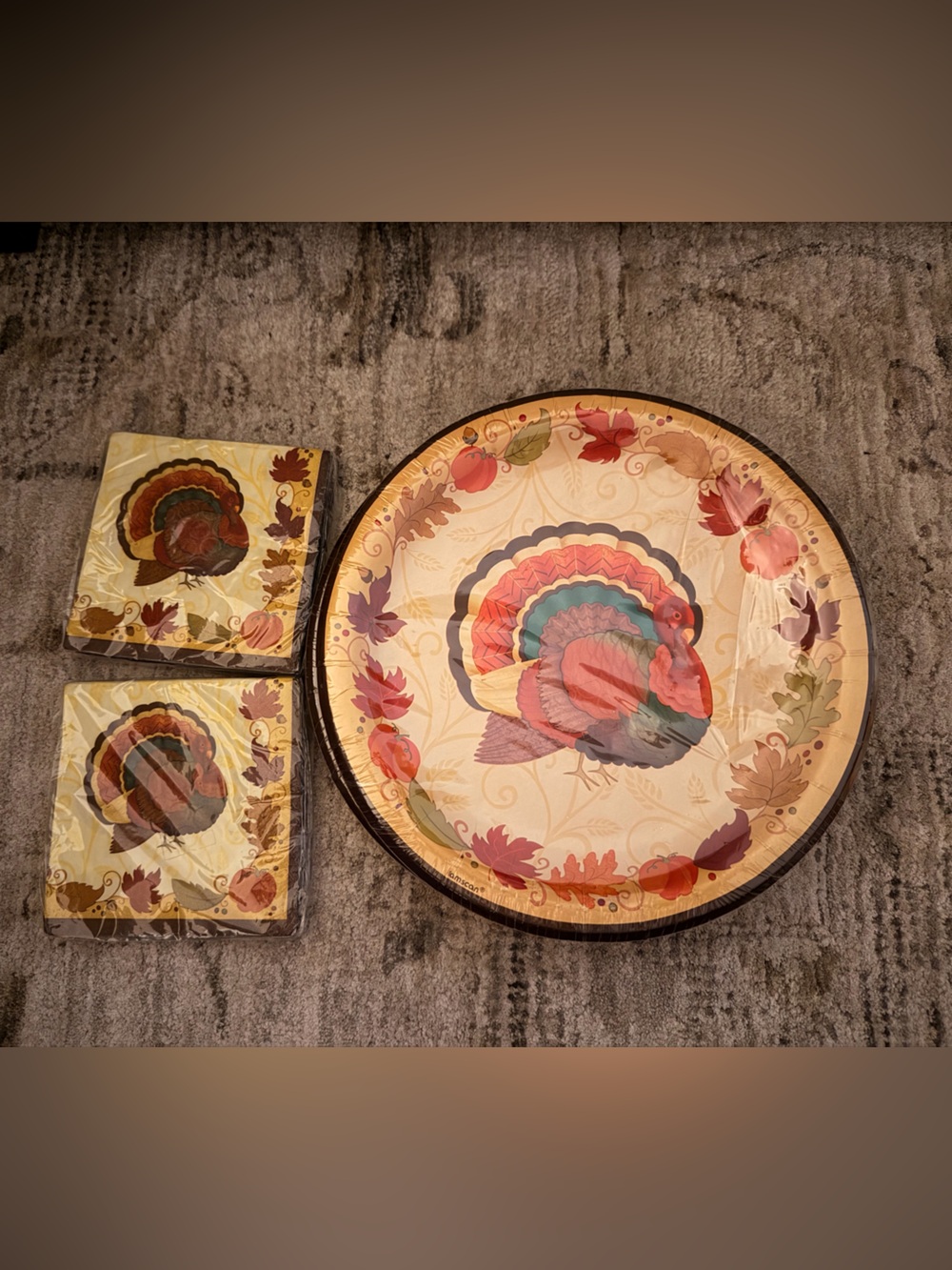 New Thanksgiving Turkey Paper Plates & Napkins - Fall Harvest